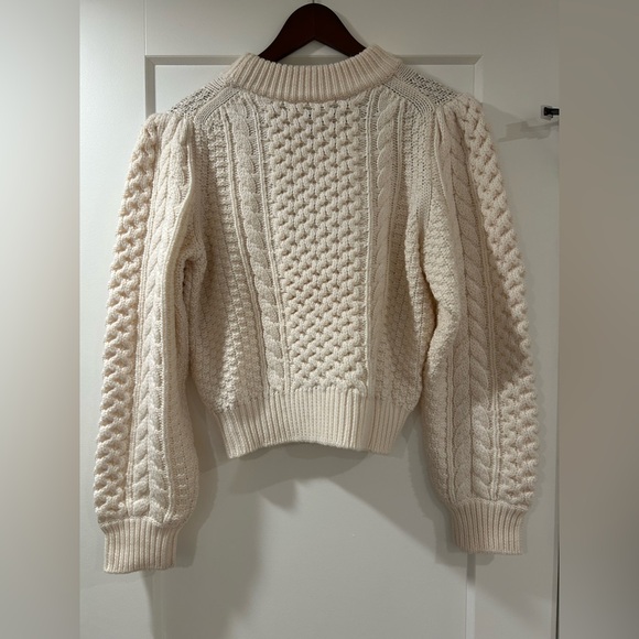 Aritzia Wilfred Olivetta Sweater Light Birch Cream Cable Knit Sz M - Picture 5 of 8